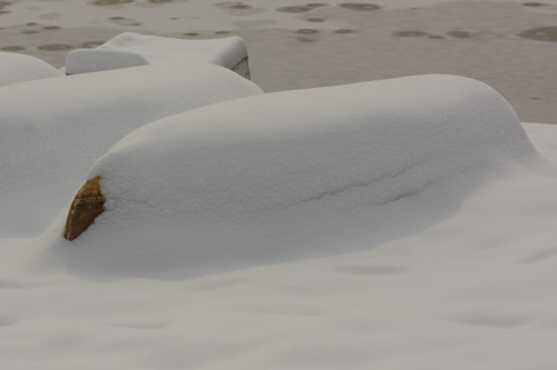 Snowy boat