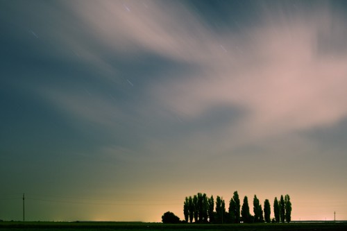 Clouds and star trails